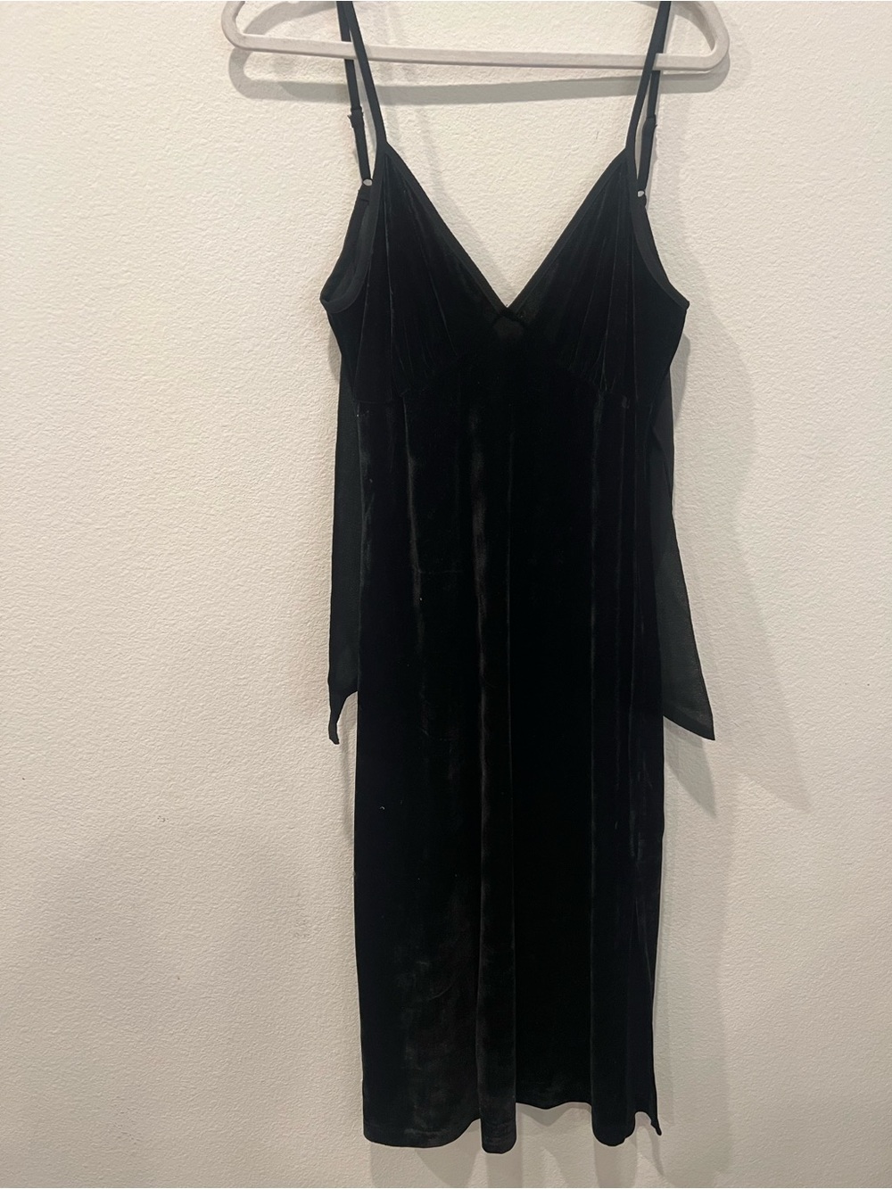 Black Velvet Slip Dress with Spaghetti Straps